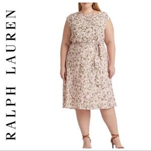 NWT Ralph Lauren Light Pink Floral Georgette Dress